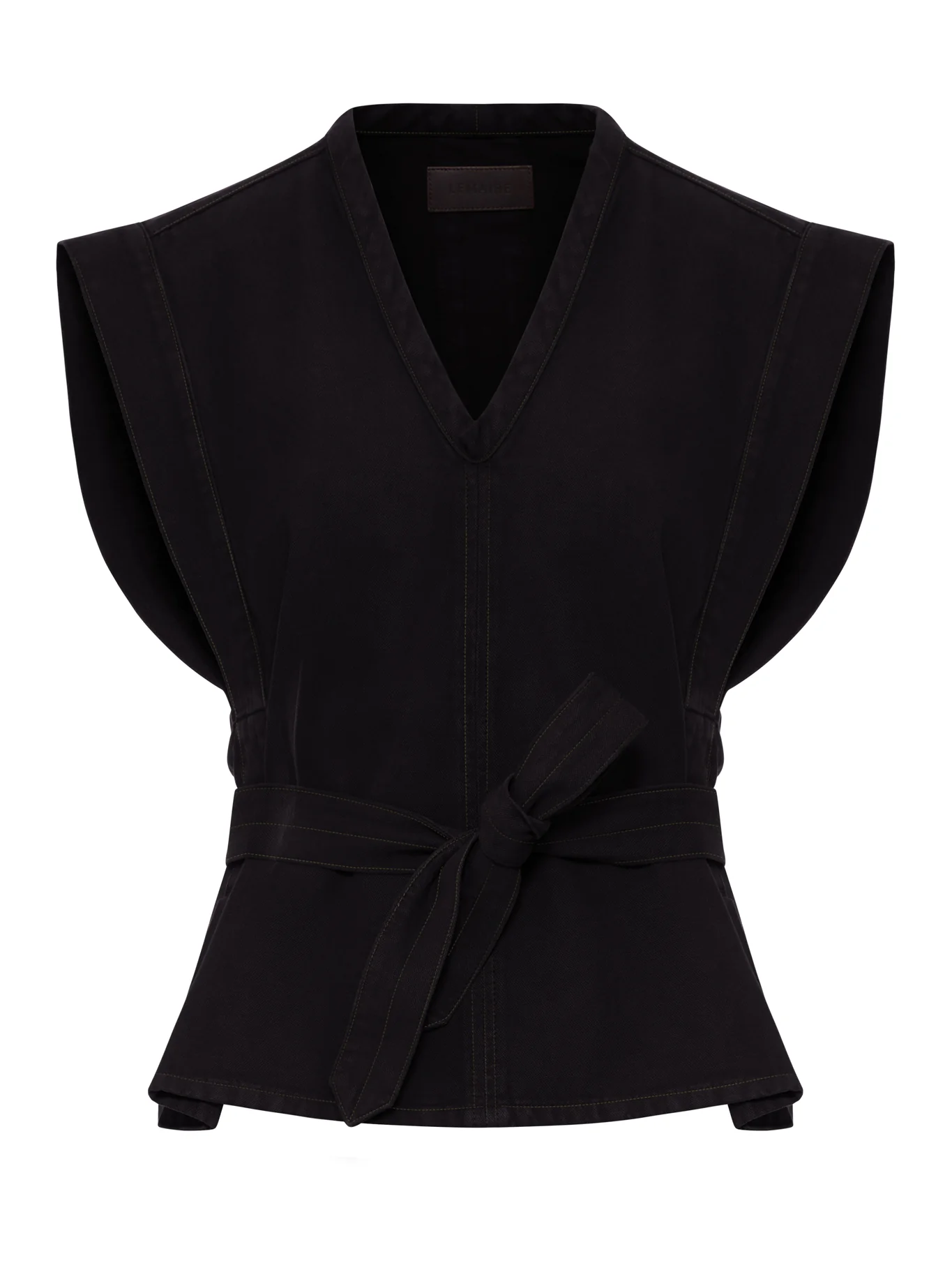 DENIM TOP WITH WAIST BELT